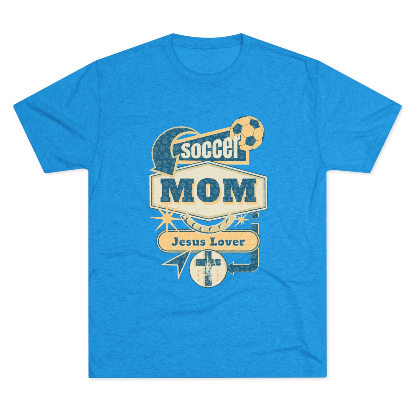 Jesus and Soccer - Tri-Blend T-Shirt, Unisex - Ultra Comfort - Relaxed Fit Tee