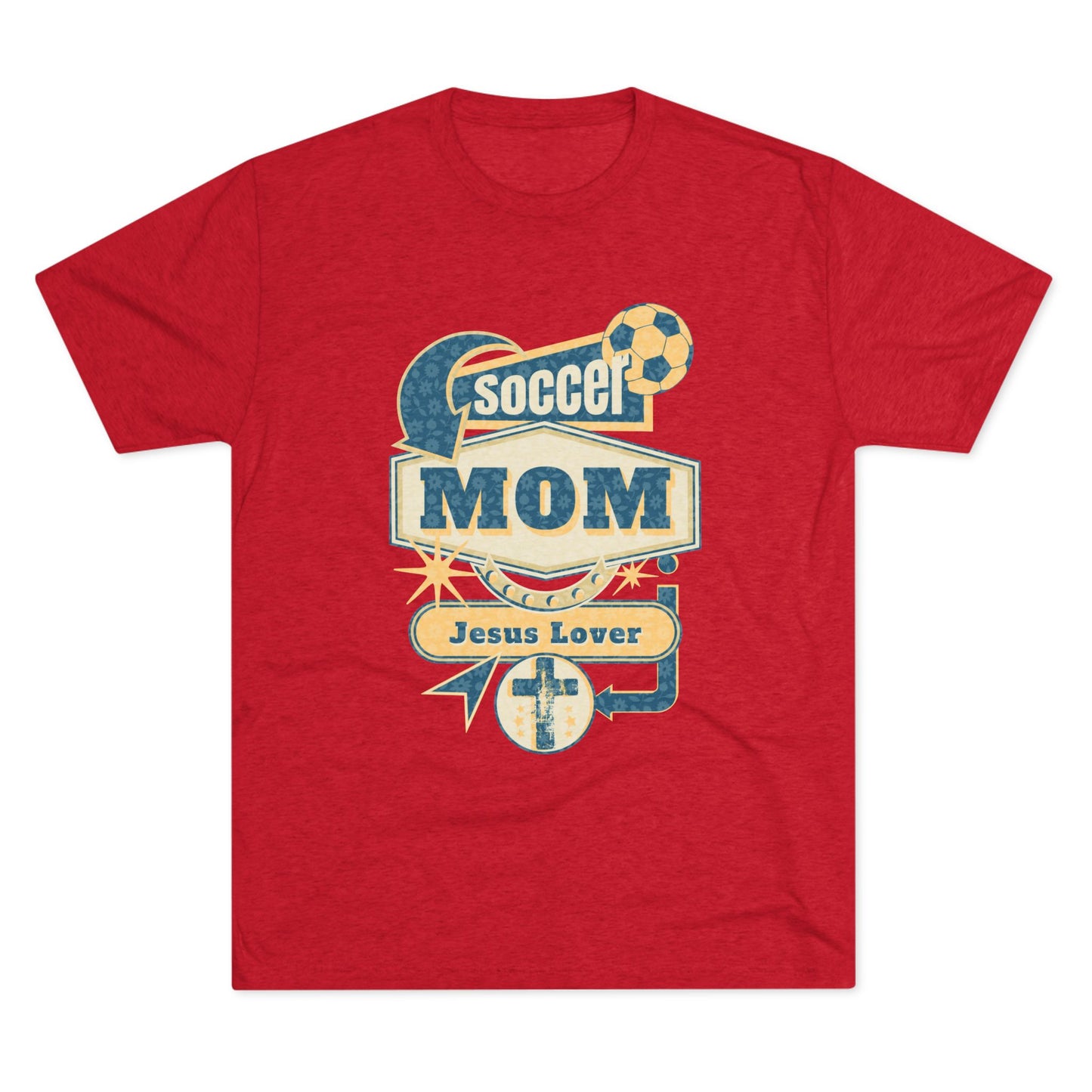 Jesus and Soccer - Tri-Blend T-Shirt, Unisex - Ultra Comfort - Relaxed Fit Tee