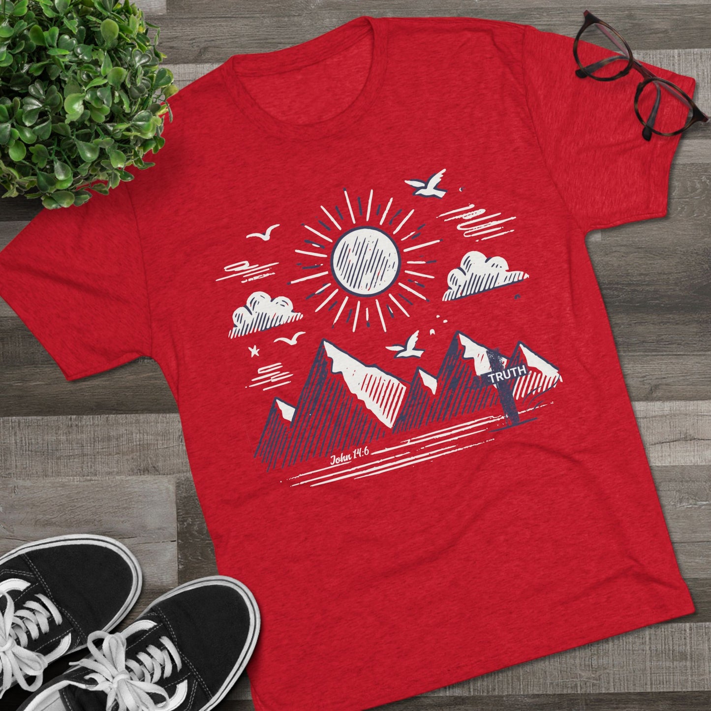 Truth - John 14:6 - Tri-Blend T-Shirt, Unisex - Ultra Comfort - Relaxed Fit Tee