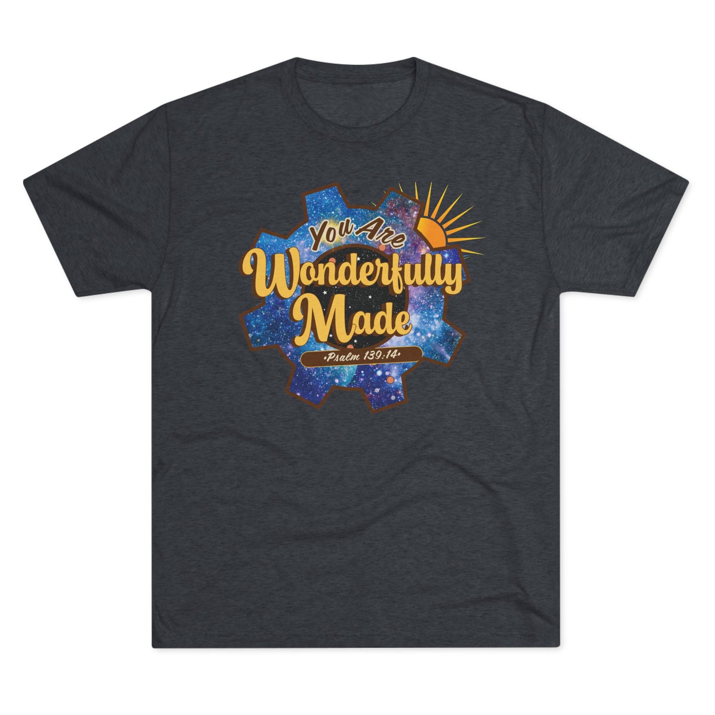 Wonderfully Made - Psalm 139:14 T-Shirt - Tri-Blend T-Shirt, Unisex - Ultra Comfort - Relaxed Fit Tee