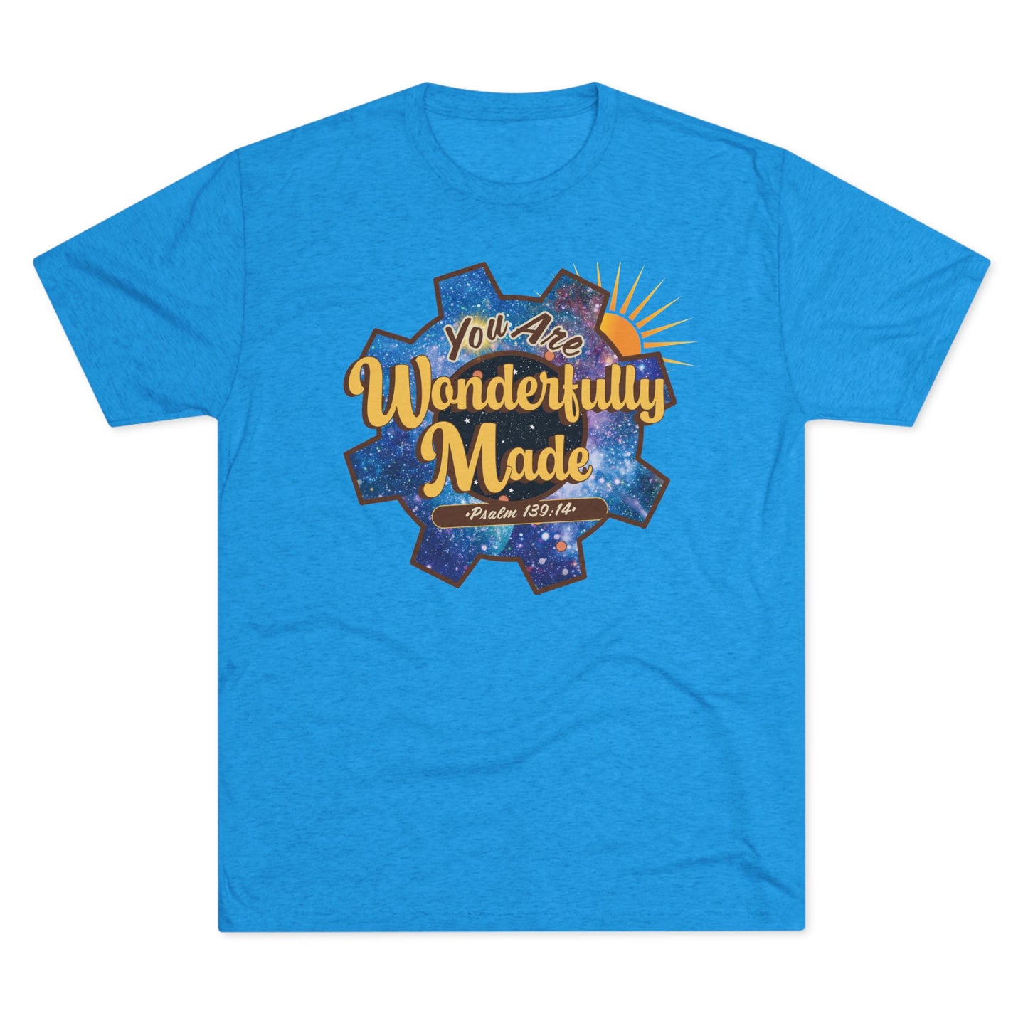 Wonderfully Made - Psalm 139:14 T-Shirt - Tri-Blend T-Shirt, Unisex - Ultra Comfort - Relaxed Fit Tee