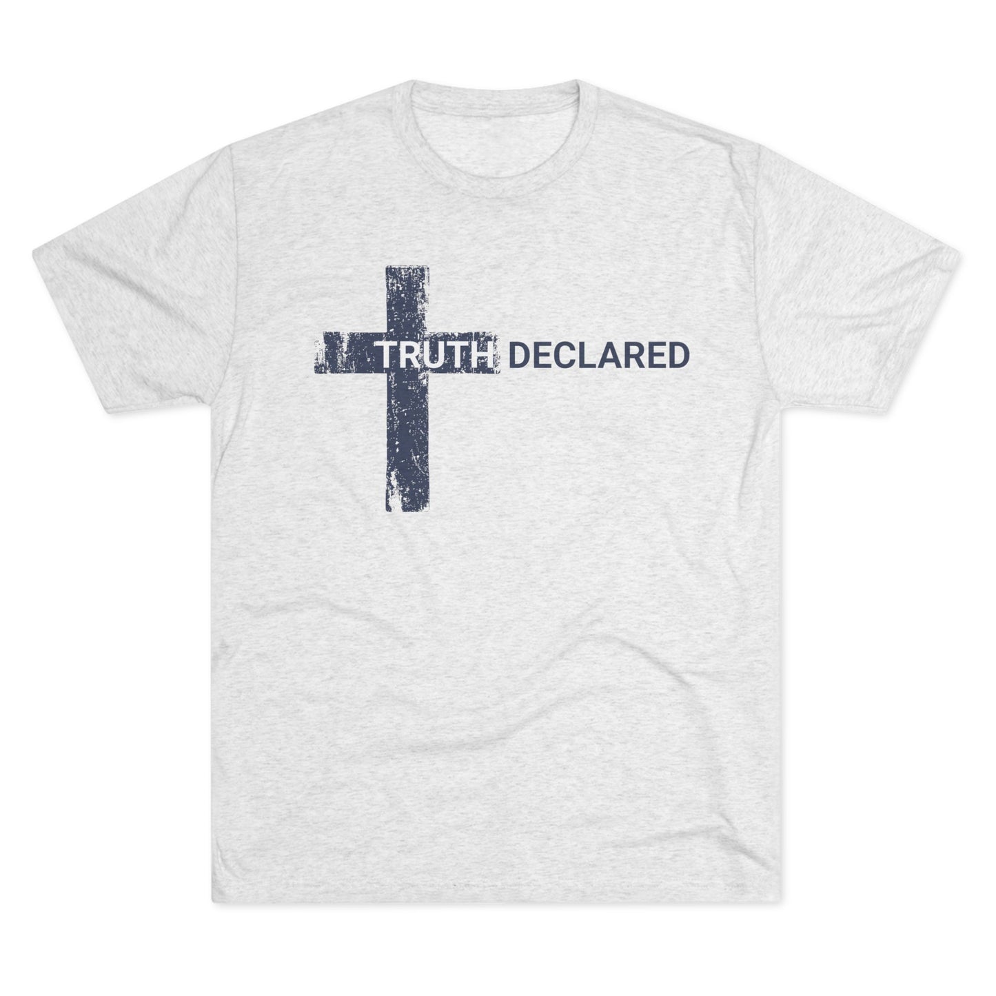 Truth Declared Christian Cross Tri-Blend T-Shirt, Unisex - Tri-Blend - Ultra Comfort - Relaxed Fit Tee
