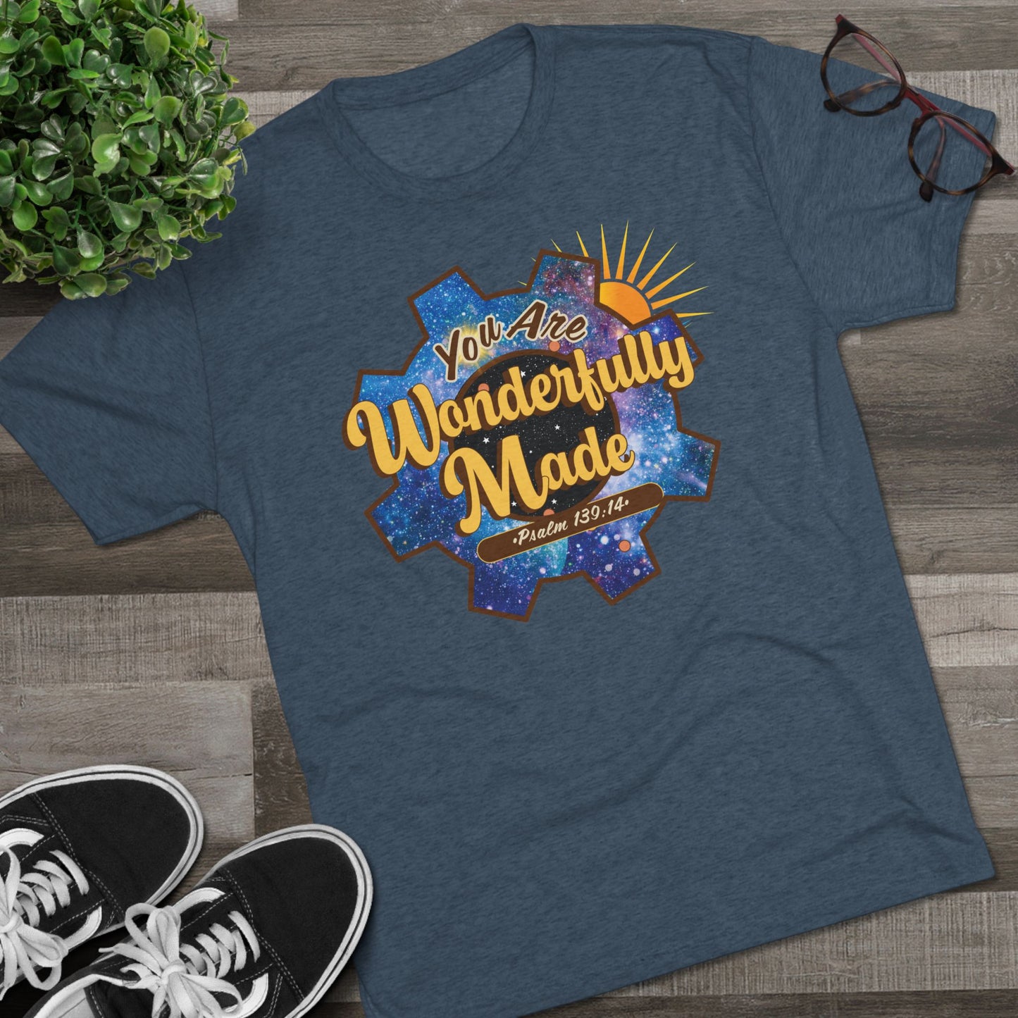 Wonderfully Made - Psalm 139:14 T-Shirt - Tri-Blend T-Shirt, Unisex - Ultra Comfort - Relaxed Fit Tee