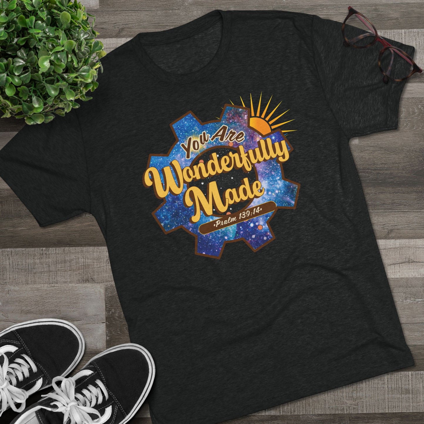 Wonderfully Made - Psalm 139:14 T-Shirt - Tri-Blend T-Shirt, Unisex - Ultra Comfort - Relaxed Fit Tee