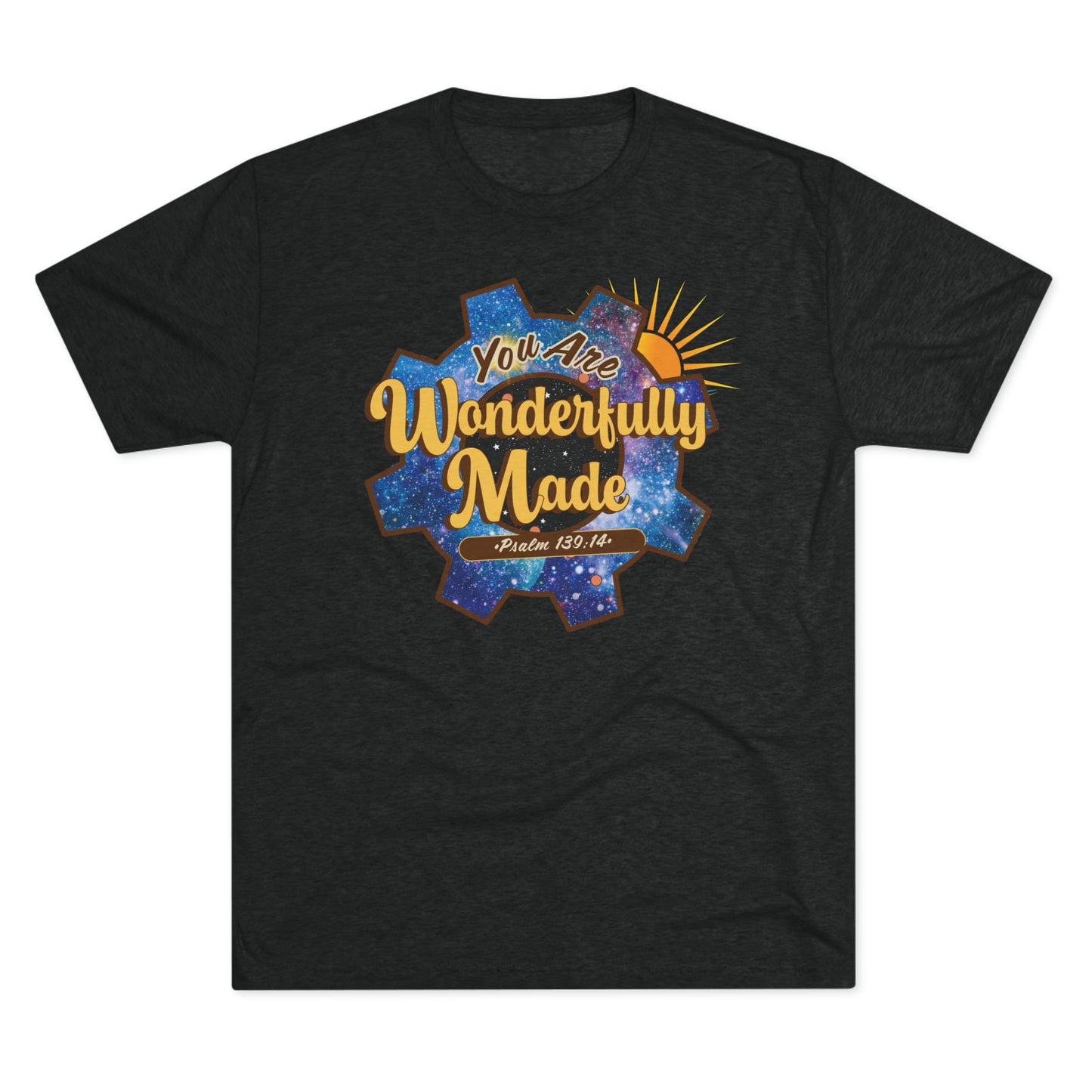 Wonderfully Made - Psalm 139:14 T-Shirt - Tri-Blend T-Shirt, Unisex - Ultra Comfort - Relaxed Fit Tee